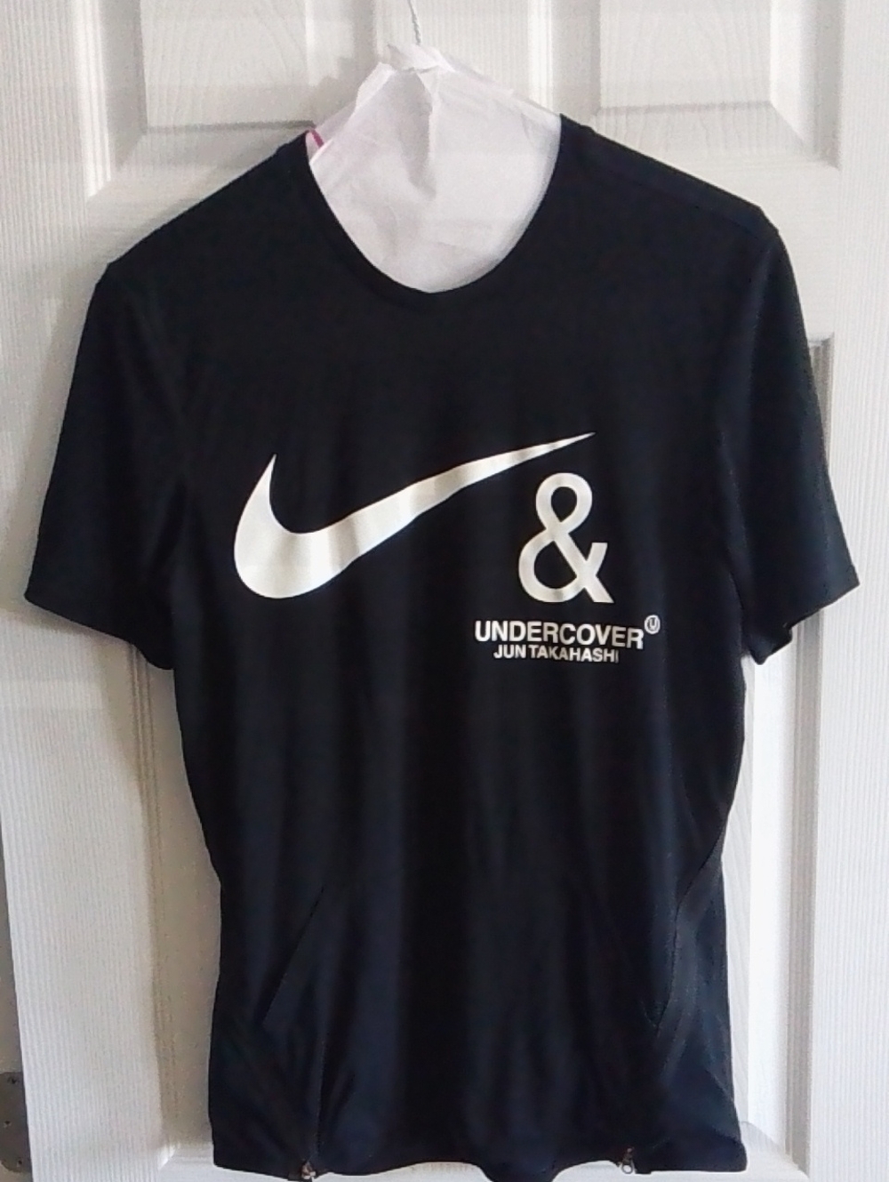NIKE Undercover Black Tee with White Logo On Front, Back And Sleeves SIZE M